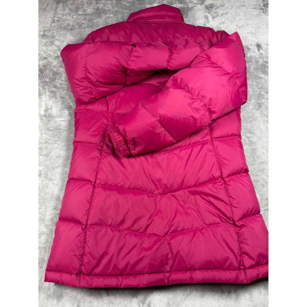LL Bean Goose Down‎ Puffer Coat Pink Full Zip Button Front XS Winter Jacket - Picture 6 of 10